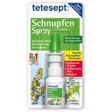 tetesept Schnupfen Spray – Nasenspray mit 5 ätherischen Ölen bei Erkältung - befreit die Nase, erleichtert das Durchatmen & befeuchtet die Nasenschleimhaut – 1 x 20 ml