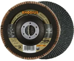 RHODIUS TOPline LSZ F EXTENDED Fächerschleifscheibe 125 x 22,23 mm K80