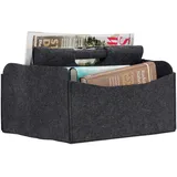 Relaxdays Zeitungskorb aus Filz, Anthrazit