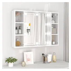 vidaXL Spiegelschrank mit LED Weiß 76x15x55 cm