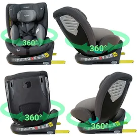 XOMAX G409 Kindersitz drehbar 360°, Standfuß, ISOFIX I mitwachsend I 0-36 kg, 0-12 Jahre, Gruppe 0+/1/2/3, 5-Punkt-Gurt, 3-Punkt-Gurt I Bezug waschbar I ECE R129