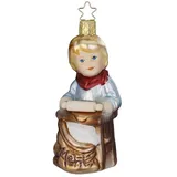 Inge-Glas Manufaktur Inge-glas Christbaumschmuck, Bäckerjunge 11cm - Glas Figur Mundgeblasen - Handbemalt Weihnachtsbaum Anhänger Weihnachten Christbaumanhänger Kind Braun Bunt