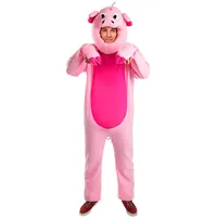 Funidelia Schwein Kostüm für Erwachsene, enthält Ganzkörperanzug und Kopf - Outfit für Erwachsene für Partys, Karneval und Halloween - Größe XL