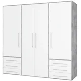 Sconto Kleiderschrank Morley 206 x 200 x 53 cm Grau