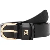 Tommy Hilfiger Damen Gürtel Essential Effortless 2,5 cm Ledergürtel, Schwarz (Black), 90 cm