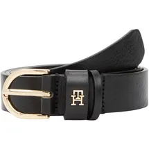 Tommy Hilfiger Damen Gürtel Essential Effortless 2,5 cm Ledergürtel, Schwarz (Black), 90 cm