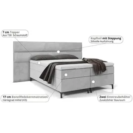 Best For Home Boxspringbett 140 x 200 cm Schwarz
