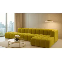 kaiser möbel Ecksofa mit Hocker GRAND L, stoff Salvador, Olive, Rechts - Olive