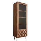 DeLife Vitrine Fevo 60x180 cm Akazie Braun L-Fuß