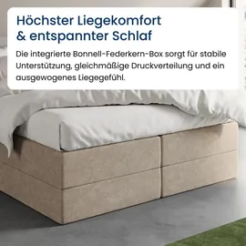 home collective Boxspringbett 90 x 200 cm H2 Beige