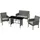 Svita BROOKLYN XL Rattan-Essgruppe grau