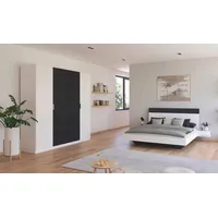 Rauch Schlafzimmer-Set "Monza", weiß (alpinweiß, graumetallic), Bett 160x200cm + ohne Matratze, B/H: 160cm x 200cm, Bett 160x200cm, Holzwerkstoff, Schlafzimmermöbel-Sets, mit Drehtürenschrank Breite 226 cm, Bettanlage in 2 Breiten
