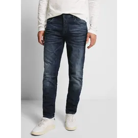 STREET ONE Slim-fit-Jeans STREET ONE MEN Gr. 34, Länge 32, blau (dark blue wash) Herren Jeans Slim Fit Middle Waist