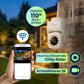 ideoon Outdoor Überwachungskamera 2K Wetterfest