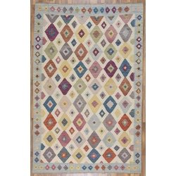 Kelim Teppich Amira 170 x 240 cm Polyester Beige