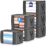 luxuskollektion Aufbewahrungsbox 90 L 6-tlg. grau