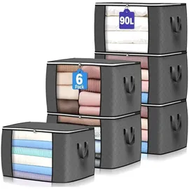 luxuskollektion Aufbewahrungsbox 90 L 6-tlg. grau