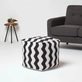 Homescapes Sitzwürfel Textil 40 x 40 x 40 cm Schwarz