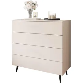 lookway KOMMODE AURA KASCHMIR 4S mit Schubladen Schwarze Beine