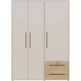 Forte Drehtürenschrank Mokkaris 144,4 x 200,1 x 58,8 cm Beige