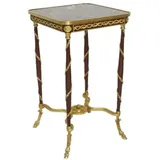 Casa Padrino Beistelltisch Barock Beistelltisch Braun / Gold / Schwarz 45 x 45 x H. 78 cm - Handgefertigter Massivholz Tisch im Barockstil - Barock Möbel