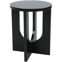 [en.casa] Beistelltisch, Kysdajore rund 40x50x40 cm Schwarz Holzwerkstoff,
