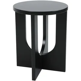 [en.casa] Beistelltisch, Kysdajore rund 40x50x40 cm Schwarz Holzwerkstoff,