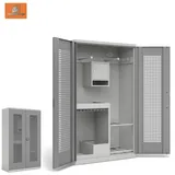 TRIZERATOP Geräteschrank Sportartikelschrank, Gymnastikschrank, 80x50x200 cm, 90kg mit Tresor (Aktenschrank, Büroschrank, Stahlschrank, Kombischrank, Aktenschrank, Büroschrank, Stahlschrank, Kombischrank) grau