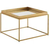 FineBuy Couchtisch FineBuy Sofatisch Glas Spiegel 60x60x41cm Wohnzimmertisch Gold Tisch