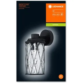 LEDVANCE Außenwandleuchte Aluminium spritzwassergeschützt E27 schwarz