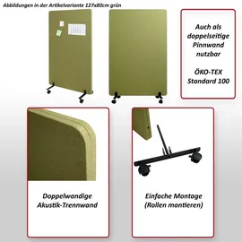 MCW Akustik-Trennwand 80x147x39 Braun/Grau