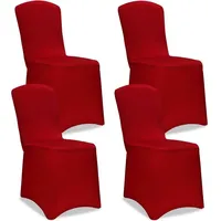 DETEX DETEX® Stuhlhussen 4er Set Rot Stretch Stuhlbezüge Stuhl