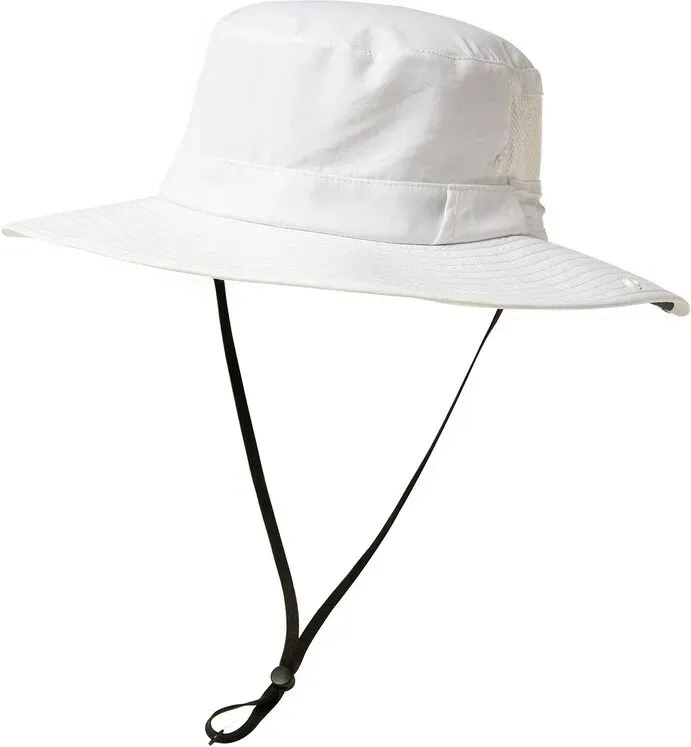 TOP-EX Sonnenhut mit großem Hutrand für Sommer, Angeln & Wandern, abnehmbarer Sonnenhutband, gepolsterter Mesh, M/L, weiß