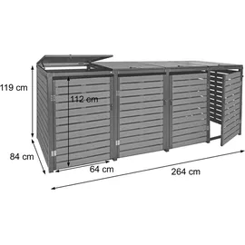 MCW Mülltonnenverkleidung K14 264 x 119 x 84 cm braun