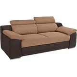 sit&more Couch Kunstleder 3-Sitzer Braun