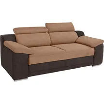 sit&more Couch Kunstleder 3-Sitzer Braun