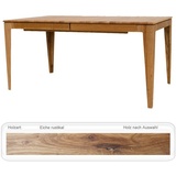 expendio Esstisch Alwin 2XL, Eiche rustikal 160(260)x90 Massivholz mit Mittelauszug und Softkante beige 160 cm x 76 cm x 90 cm
