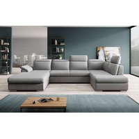 Luxusbetten24 Schlafsofa Designer Sofa Emiliano, mit Schlaf- und Klappfunktion grau