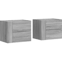 VidaXL Wand-Nachttische 2 Stk. Grau Sonoma 45x30x35 cm