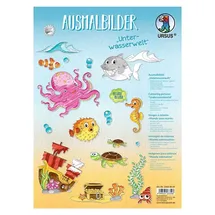 Buntpapierfabrik Ludwig Bähr Ausmalbilder Unterwasserwelt 8 Blatt