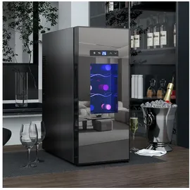 Homcom Weinkühlschrank Metall Hartglas Schwarz