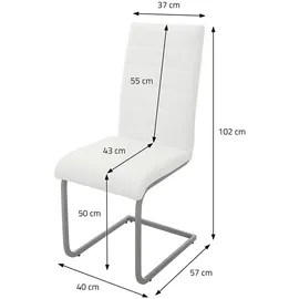 ML-Design Esszimmerstuhl Kunstleder Weiß 6er Set