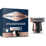 King C. Gillette Style Master Klinge, Ersatzklinge, Beweglicher Rasierkopf aus Edelstahl, 4 Schneide-Elemente, 2 Seitenschneider, 2 Mittlere Rasierflächen mit Centercut Technologie