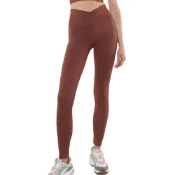YOU DO YOU Damen Leggings modische Fitness-Hose Workout-Hose Sport-Tights High Waist Yoga-Mode 904991 Mahagoni-Braun - XS
