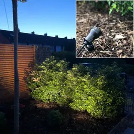 B.K.Licht Gartenstrahler - 2x 2,9W, 260lm, LED, mit Stecker, Farbfilter, warmweiß, schwarz - Schwarz