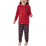 Schiesser Mädchen Schlafanzug Lang - 100% Organic Bio Baumwolle Größe 92 Bis 140 Pyjamaset, Rot_182115, 92 EU - 92