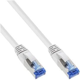 InLine Patchkabel, S/FTP (PiMf), Cat.6A halogenfrei, weiß, 0,5m