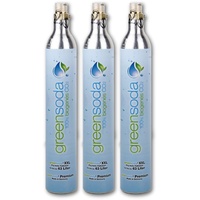 greensoda | Premium XXL Universal Bio Soda-Zylinder | 450 g Kohlensäure | CO2 Zylinder für SodaStream (3er Pack)
