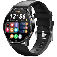 Smartwatch Herren mit Telefonfunktion Gesundheitsuhr Blutdruckmessung Herren Fitnessuhr mit Whatsapp Funktion Fitness Tracker für Android IOS - Schwarz