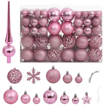vidaXL 111-tlg. Weihnachtskugel-Set Rosa Polystyrol